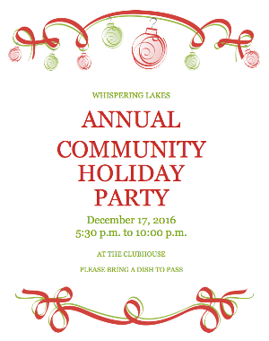 Whispering Lake HOLIDAY PARTY